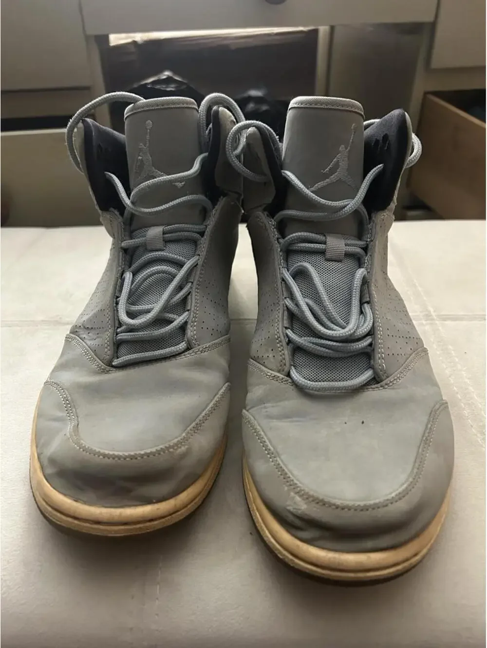 Jordan Men's Gray High-Top Sneakers Size 11 - Good Condition